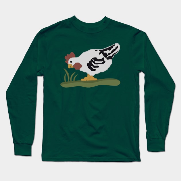 Chicken Pecking at the Ground Long Sleeve T-Shirt by Slightly Unhinged